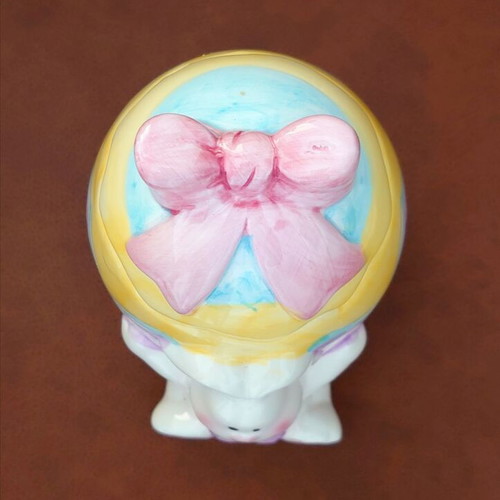 Easter decorative ceramic vase new with lid and bunny