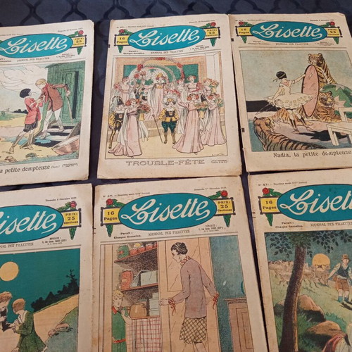 Lisette French magazines used, set of 6 from 1929
