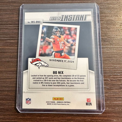 Bo Nix Best of Instant Insert Card 2025 Panini Donruss Broncos new