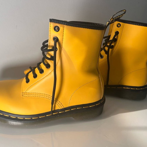 Dr Doc Martens Pascal Smooth Yellow 1460 8 Hole Ankle Boots New EU 38
