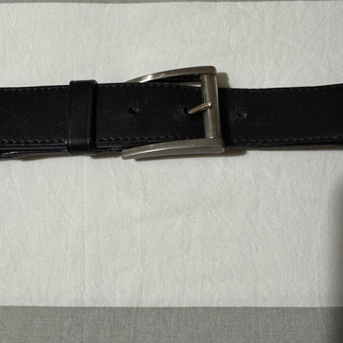 Prada men's belt fabric leather black like new