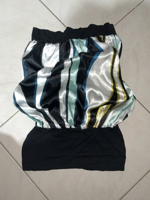 Rimel Y2K Strapless Top like new, black and multicolor