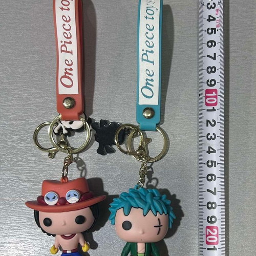 One Piece Keychain Set 2 Ace & Zoro new