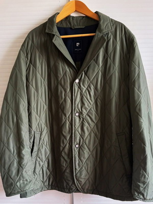 Pierre Cardin vintage quilted jacket khaki – size 58