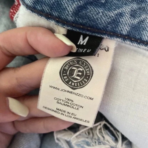 Denim shorts John Enzzo like new, blue with silver detail