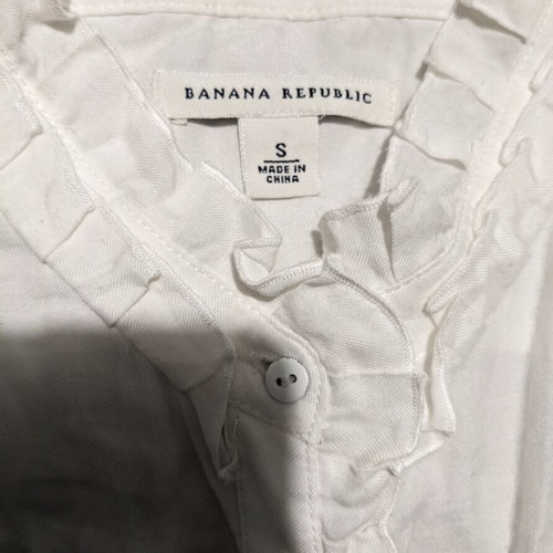 Banana Republic short-sleeve shirt like new, white, size S