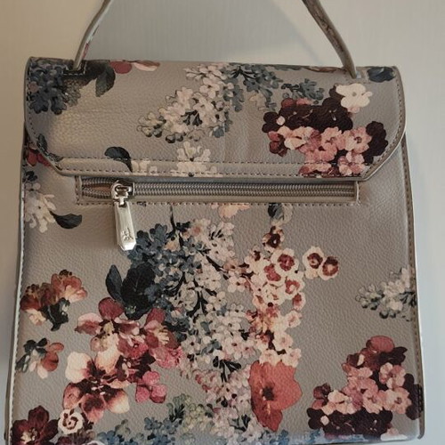 Blue floral handbag with matching strap