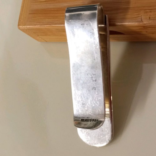 Silver 925 money clip used, 6cm length, 21.9g weight