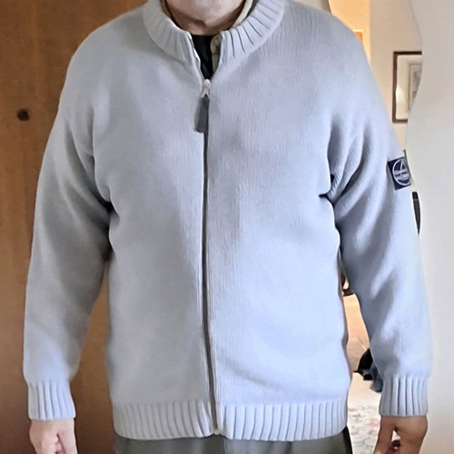 Murphy & Nye Sailwear wool cardigan XL like new, light blue