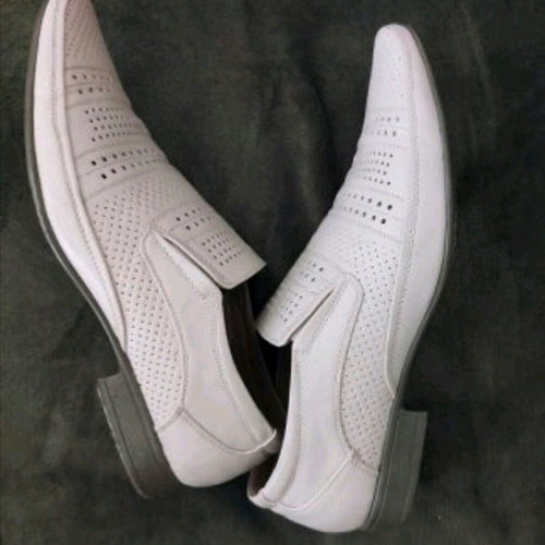 Men's leather shoes size 43, elegant, white beige