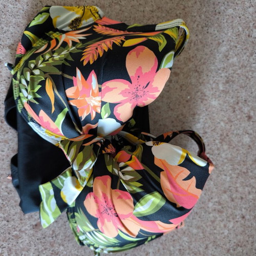 Lucero bikini set, black and multicolor, top size 50, bottom size M