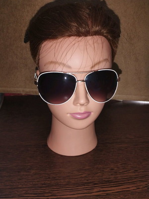 Women's sunglasses used, white with rose gold details