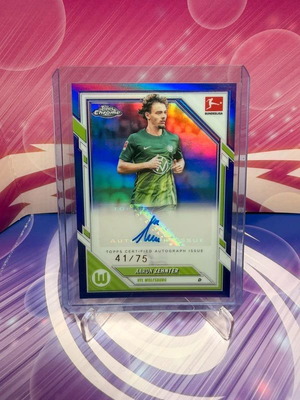 Topps Bundesliga Chrome 25-26 Aaron Tenth Auto /75 Purple VFL Wolfsburg new