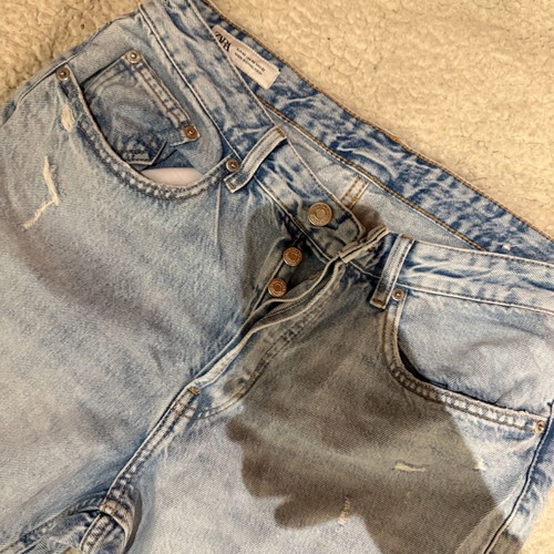 Zara men's denim jeans like new with rips, size M