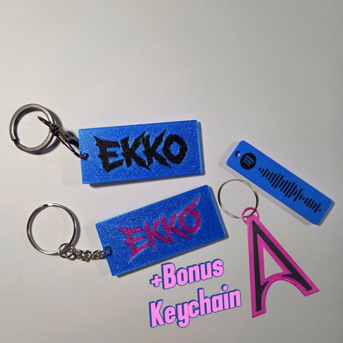 Ekko Arcane set of 4 keychains new, multicolor