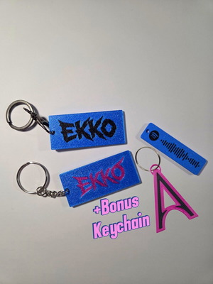 Ekko Arcane set of 4 keychains new, multicolor