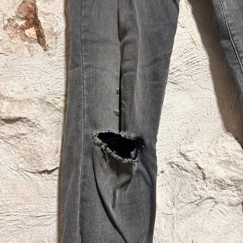 Benetton Dark Grey Ripped Knee Stretchy Skinny Jeans like new