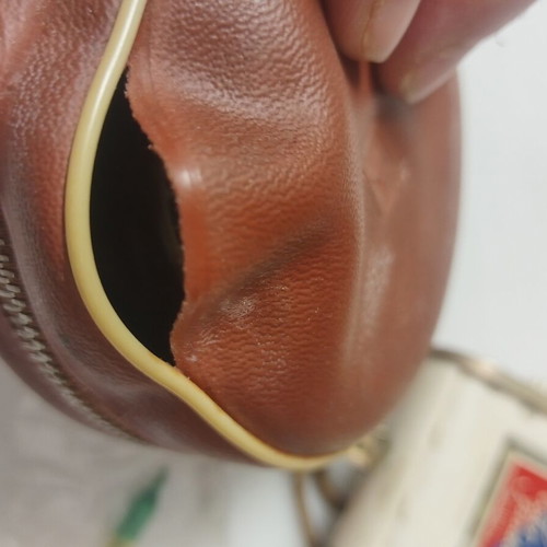 Vintage camera accessories in leather case used