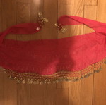 Authentic fuchsia belly dance scarf with 148 gold coins