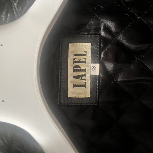 Lapel leather women's jacket size XS black like new