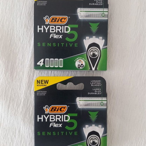 Bic Hybrid Flex 5 razor blades new, pack of 2 with 4 blades each