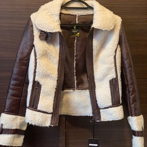 Jacket new, white and brown, size S