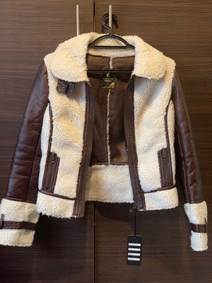 Jacket new, white and brown, size S