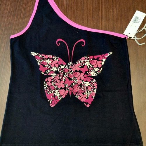 Helios women's cotton blouse size S new, black and pink