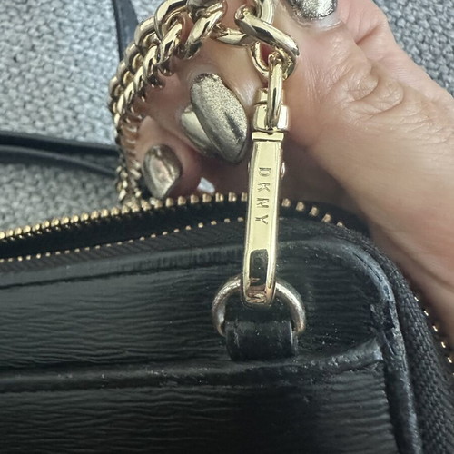 DKNY leather wallet-bag with strap