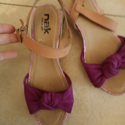 Nak espadrilles size 38 like new, brown and purple