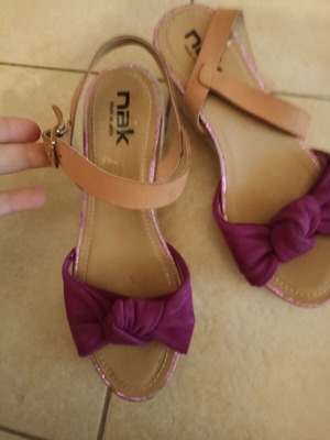 Nak espadrilles size 38 like new, brown and purple