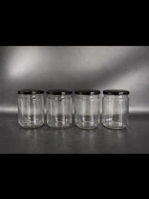 Стъклени буркани за съхранение като нови, комплект от 4, 600 мл