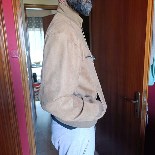 Reportage men's suede jacket new, beige, size XL