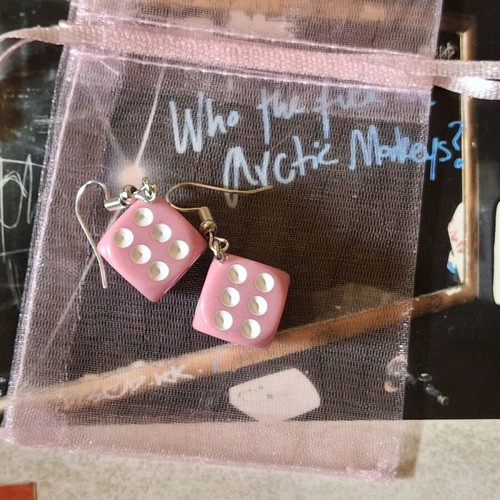 Pink Dice Earrings new, pink