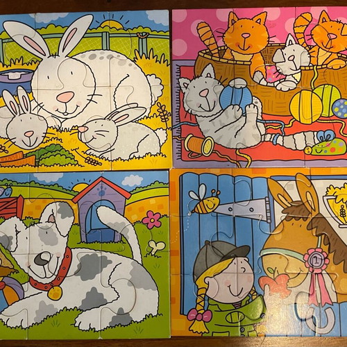 Early Learning Centre (ELC) vintage 6 pets jigsaws used
