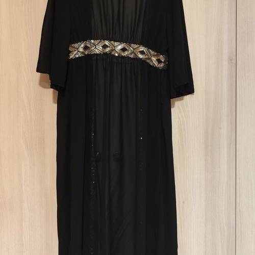 Kimono with transparency and gold sequins like new, size M