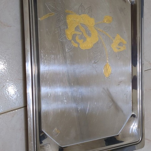 Stainless Steel Tray used, ORO 24k Inox18/10