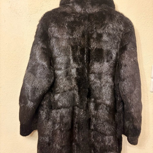Black handmade fur coat from Kastoria new, women's XXL