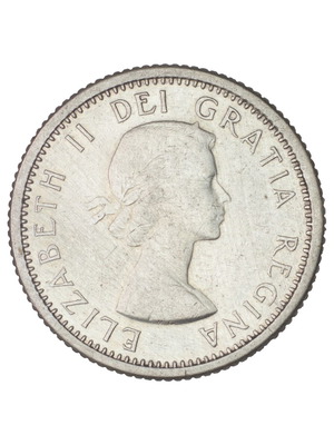Canada Silver 10 Cents 1964 Coin used