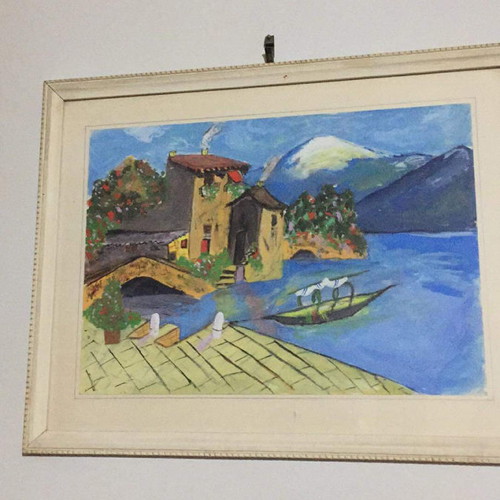 Handmade painting with summer and cheerful landscape 30×40