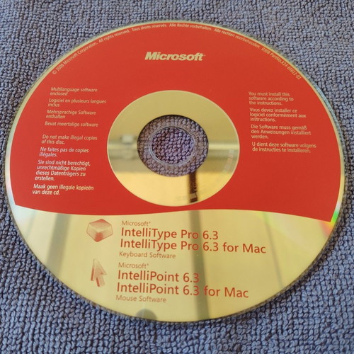 Microsoft IntelliType & IntelliPoint 6.3 WIN/MAC CD-ROM like new