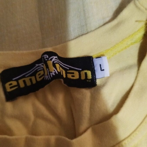 Emellman men's short-sleeve shirt like new, yellow, size L