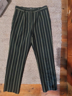 Striped pants used, size S or M, black and green