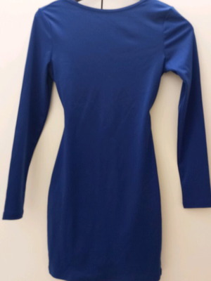 Shein short dress new, blue with open back