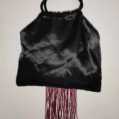 Skondras women's bag used, satin with sequins and flowers