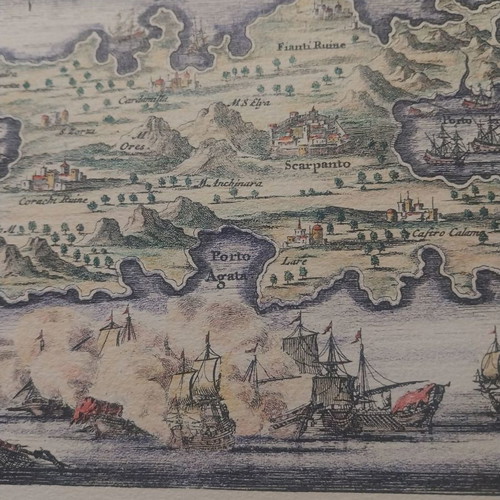 Collectible engraving Karpathos new, ISLE DE EYLAND SCARPANTO 1688