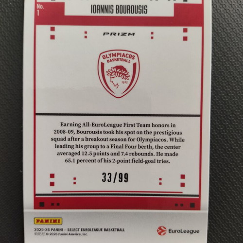 Ιωάννης Μπουρούσης Euroleague Select 25-26 κάρτα Insert