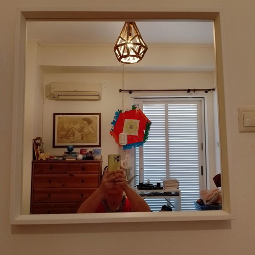 Wall mirror 60X60 square, white