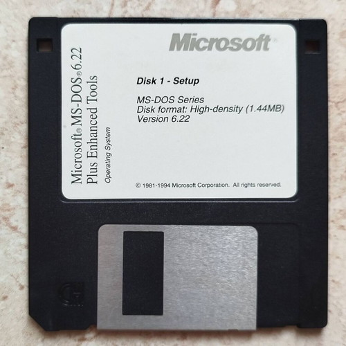 Microsoft MS-DOS 6.22 3.5" Floppy Disks like new, set of 4