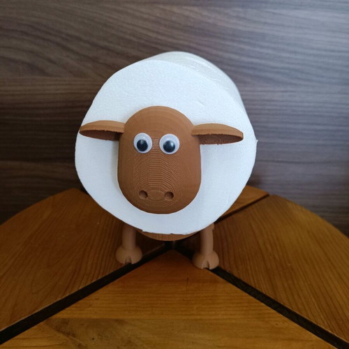 Toilet paper holder sheep light brown 3d printing new